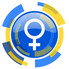 Obraz premium female blue yellow glossy web icon