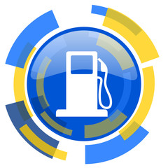 petrol blue yellow glossy web icon