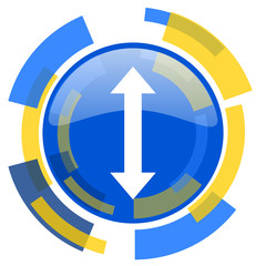 arrow blue yellow glossy web icon