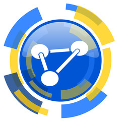 chemistry blue yellow glossy web icon