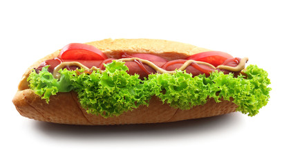 Hot dog isolated on white