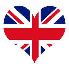 I love Great Britain heart shape symbol with white isolated background