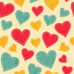 Childish seamless pattern with hearts
