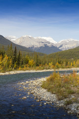 Bend of Snaring River in Jasper National Park