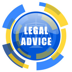 legal advice blue yellow glossy web icon