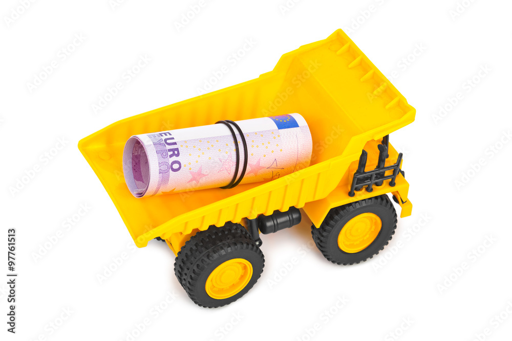 Canvas Prints toy truck with money