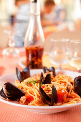 Spaghetti with seafood