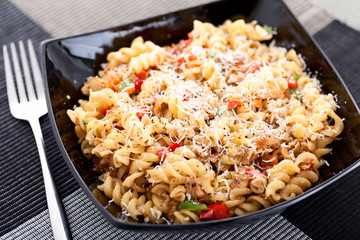 Pasta with rabbit and white wine