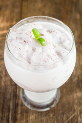 Berry rice milk frappe homemade drink