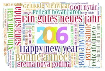 Fototapeta premium Happy New Year 2016 in different languages 