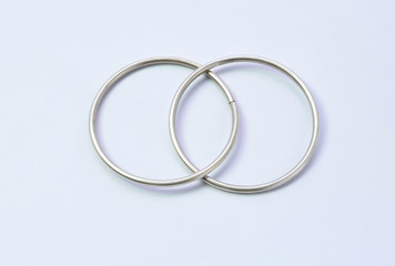 macro focus bracelets on white background