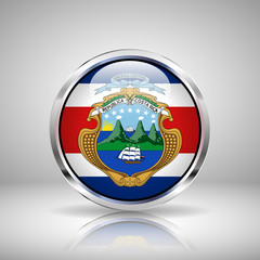 Obraz premium Flag of Costa Rica in chrome