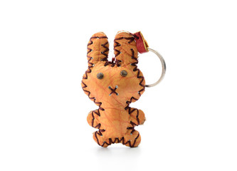 key ring made from scrap leather