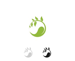circle leaf vector logo