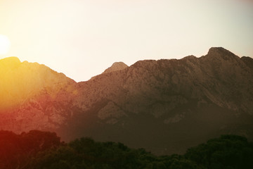 Fototapeta na wymiar Mountains at sunset