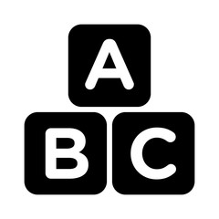 ABC blocks child education flat icon for apps and websites 