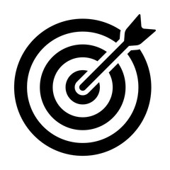 Target (bullseye) with arrow line art icon for apps and websites - obrazy, fototapety, plakaty
