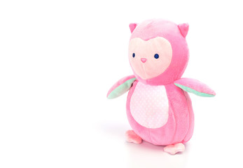 Obraz premium Beautiful pink doll on a white background