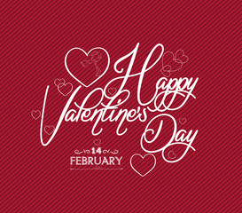 Happy Valentine's Day Hand Lettering - Typographical Background