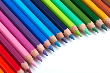Row of colorful pencils