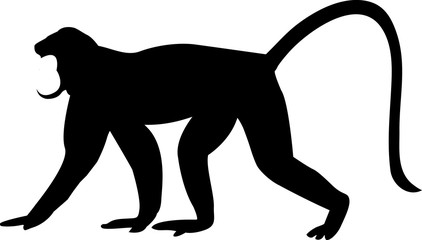 猿　シルエット