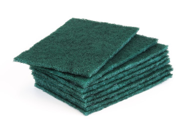 stacking scouring pad for kitchen cleaning on white background © nd700