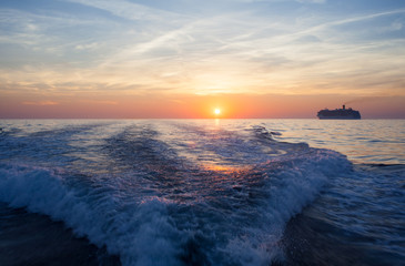 Trieste sea from ferry boat