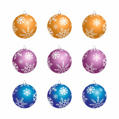 Christmas baubles Vector illustration 