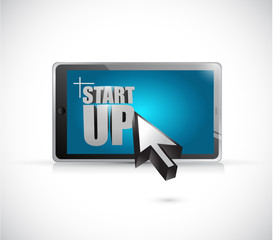 start up tablet illustration design