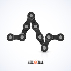 Bike chain ECG symbol - ride a bike poster