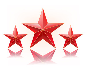 vector illustration of red stars in a row