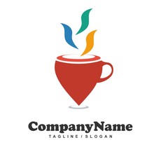 Coffee Tea Cup Cafe  logo icon vector 