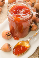 rose hip jelly in a glass