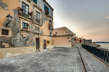 Fototapeta na wymiar Old Town of Syracuse, Sicily