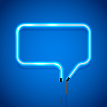 Blue Neon Speech Bubble