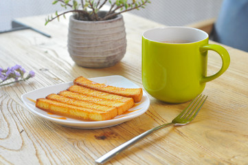 Sandwiches and coffee afternoon tea