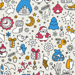 Seamless texture - New Year, Christmas, winter