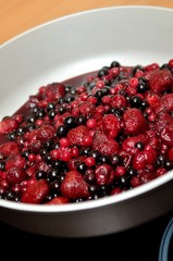 Berries on the frying pan