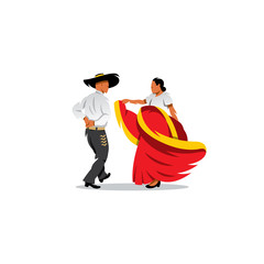Mexico Dancers Participates at the Cinco De Mayo festival. Vector Illustration - 97777139