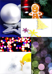 Collage of fine Christmas table decorations