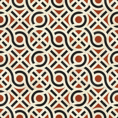 Ancient marble floor, abstract geometric interlace pattern, textured seamless vector illustration