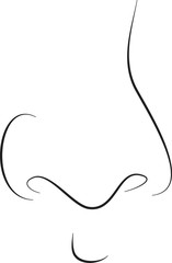 Nose black and white simple line illustration