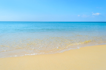 Fototapeta na wymiar beautiful sky and beach at nai yang beach in phuket Thailand