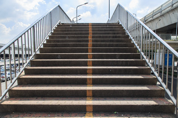 Stairs of the overpass in the city