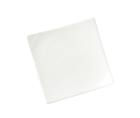 Square white porcelain plate