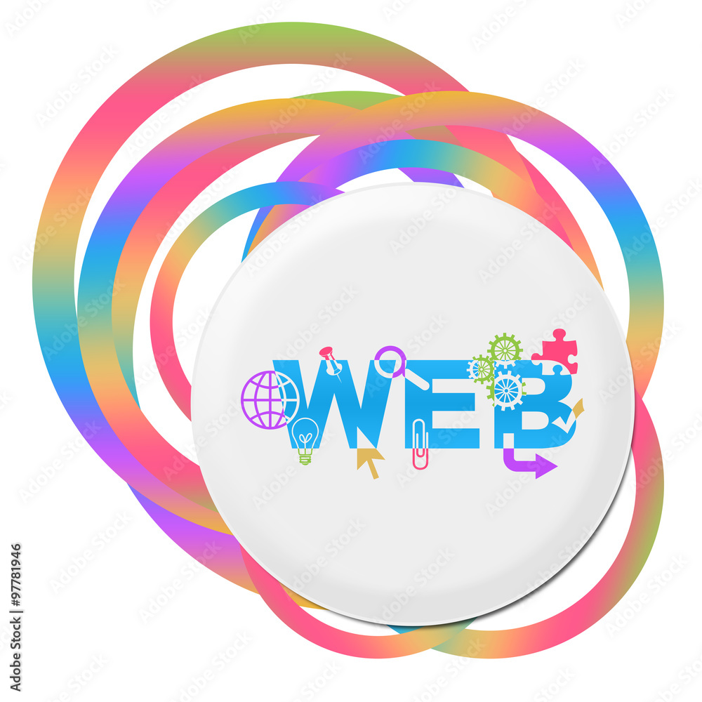 Wall mural web design random colorful rings
