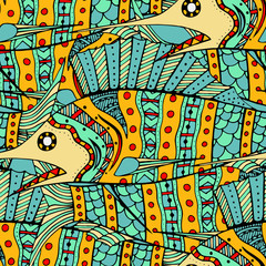 Zentangle fish background