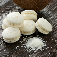 makarons and coconut flakes