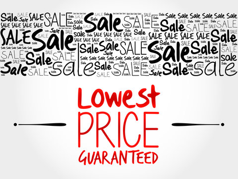 Lowest Price Guaranteed word cloud background, business concept