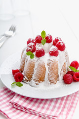 Frischer Gugelhupf mit Früchten